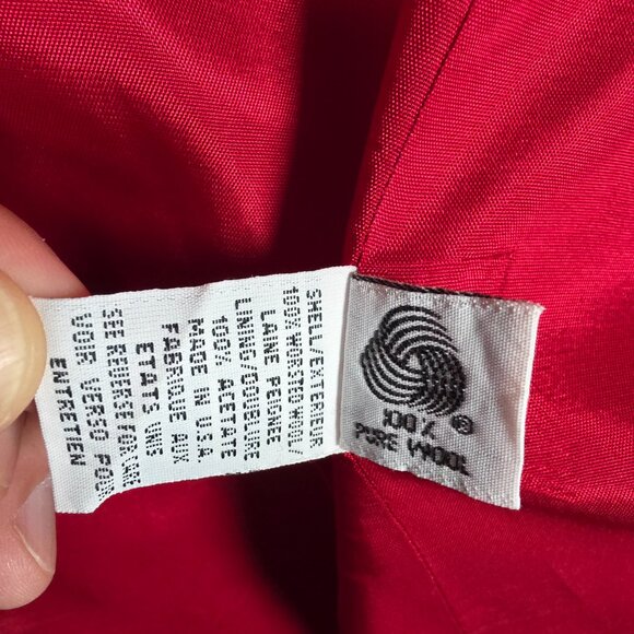 Vintage Talbots Blazer Womens Large 12 Worsted Wool Classic Jacket Red Preppy - Picture 11 of 15